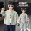 Chaquetas de moda y con estilo para niños, Nuevos conjuntos estilo coreano Primavera 2026, Camisas con estampado de leopardo para niños, Ropa de primavera y otoño