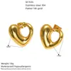 Pendientes de Acero Inoxidable con Baño de Oro de 18 Quilates con Forma de Corazón y Incrustaciones de Concha para Mujer, Pendientes de Acero de Titanio de Lujo de Alta Gama al por Mayor