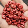 Botão de JADE CINNABAR Falso Contas de Ábaco Contas Soltas de JADE Falso Contas Espaçadoras Vermelho Sangue de Galinha Acessórios para Pulseira Colar Joias Contas