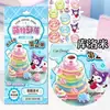 Nuevas pegatinas luminosas Sanrio Jenga 3D en relieve para decoración de escenas, pegatinas decorativas de dibujos animados de cristal tridimensional para cuadernos