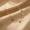 Pingente de Joia Borboleta Transfronteiriça Europeia e Americana Colar de Aço Titânio para Mulheres, Acessórios Coloridos, Simples e Elegante, Sensação de Alto Padrão, Banhado a Ouro 18K