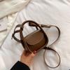 Moda Coreana Bolsa Infantil Cor Sólida Outono e Inverno Nova Vintage Ombro Transversal Bolsa Baixa Porta-Moedas Estiloso