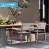 Mesa y Sillas de Comedor de Madera Maciza para Villa al Aire Libre Muebles de Teca para Jardín y Patio Juego de Mesa y Sillas de Comedor al Aire Libre para Jardín