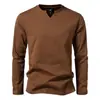 2024 otoño e invierno comercio exterior transfronterizo nueva camiseta de manga larga para hombre talla europea moda Amazon costuras camiseta básica británica