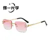 Gafas de Sol Sin Marco de Borde Cortado Estilo Nuevo Transfronterizas, Gafas de Sol para Mujer, Gama Alta, Anti-UV, Protección Solar