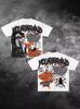 Camiseta de Hombre con Estampado Americano, Estilo Vintage Y2K, Camiseta Oversize de Algodón Puro, Ropa Gótica para Mujer de Pareja, Patrón Gótico Harajuku