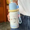 Termo estudiantil tres en uno, vaso de agua de dibujos animados de alta apariencia, taza portátil de acero inoxidable 316 para niñas, al por mayor