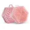 Cabeça de massagem de silicone tátil para limpeza, escova de banho para bebê para treinamento, escova de banho de silicone sensorial dupla face