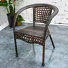 Mesa e cadeiras de exterior, conjunto de três peças de cadeira de vime para lazer em pátio e varanda, cadeira de vime para exterior em terraço, combinação de mesa de centro pequena