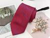 Corbata Roja con Cremallera para Hombre Fácil de Tirar Gratis Novio Padrino Corbata Casual de Negocios Hilo Rayado Teñido 8cm