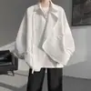 Nueva Camisa de Manga Larga para Hombre Otoño Estilo Chino Moda Juvenil Casual Retro Cuello Solapa Holgada Camisa Chaqueta