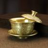 Venta al por mayor de fábrica producción de latón Taza de té de Dragón y Fénix adornos de latón de vidrio de cobre artesanías