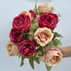 Peonía Artificial Flor de Loto Flor Falsa Flor de Peonía Sala de Estar Decoración Nórdica Estilo Ins Flor de Seda Flor Artificial Botón Feliz
