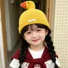 Bonito Patito Sombrero de Punto para Niños Otoño Invierno Bebé Cálido Sombrero de Lana Cortavientos Protección para Orejas Sombrero Unisex Moderno