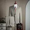 Conjunto de Terno Masculino de Lã Fino de Alta Qualidade Estilo Italiano, Novo para Primavera e Verão, Terno para Comutador de Negócios com Calça de Cintura Alta e Perna Reta