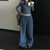 Conjunto de Sudadera de Otoño para Mujer Sudadera con Capucha Holgada + Pantalones de Pierna Ancha + Camiseta Interior Ajustada