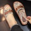 Sandalias de piel de vaca auténtica con estampado europeo para el hogar, interiores y exteriores, con suela suave, para hombre y mujer, antideslizantes, para verano y pareja.