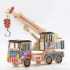 Adornos de excavadora de madera juguetes escénicos manualidades calientes adornos de sala de estar decoraciones juego de coches de ingeniería al por mayor