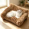 Cama para mascotas transfronteriza, cama para gatos desmontable y lavable, cama para perros engrosada, cama cálida para gatos para invierno, alfombrilla de felpa para perros y conejos, cama tipo sofá para mascotas