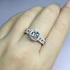 Anel de diamante moissanite imitação 1 quilate para transmissão ao vivo, super brilhante, oito corações oito flechas, anel ajustável, design oco, anel de casamento feminino