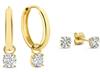 Aretes de Tachuela de Cobre y Circonia Transfronterizos Aro Liso Gota Corazón Letra Letra Retorcida Flor Conjunto de Aretes Venta al por Mayor