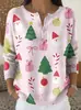 Sudadera de Punto con Cuello en V, Botones y Mangas Largas, Estilo Nuevo Transfronterizo, Otoño e Invierno, Suéter con Estampado de Moda Personalizado para Mujer