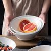 Tigela Diangle de Cerâmica Branca Pura Tigela Doméstica para Frutas Salada Resistente a Altas Temperaturas Louça Simples Criativa Tigela de Arroz para Pets Tigela de Comida para Gatos