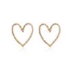 Aretes Simples Estilo Coreano Temperamento Exagerado Huecos Corazón de Durazno Corea del Sur Dongdaemun Xianqi Diamante Flash Amor