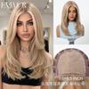 Novo Produto, Peruca Mono Sem Cola, Seda Importada, Sem Cola, Repartição Livre, Cabelo Longo Reto Dourado Degradê, Peruca de Cabeça Inteira