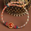 Pulsera de Cuerda Roja para el Año del Dragón y el Año de la Vida Plata de Ley Nueve Palacios Bagua Pulsera de Cuerda Tejida a Mano para Hombres y Mujeres Cuerda Estilo Tíbet