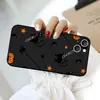 Comercio Exterior E-Commerce Suministro Dibujo Animado Gato Negro Halloween Funda para Teléfono 18Pro Caramelo Calabaza Impresión Completa Mate Suave