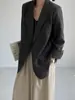 Jaqueta Suit Jiang Zuo Estilo Coreano Alto Senso de Inteligência Temperamento Feminina 26 Design de Início de Outono Bloqueio de Cores Casual Top 6628