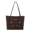 Bolso tote retro gatito desgastado estilo coreano 2026, gran capacidad, versátil, adecuado para ir al trabajo, bolso de hombro o bolso de mano