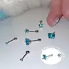 Aretes de Tachuela con Pedrería Azul para Mujer ins Nicho Exquisitos de Gama Alta Tachuelas para Cartílago de la Oreja Versátiles para el Día a Día Aretes de Hélice Joyería para Orejas