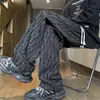 Calças Casuais Largas de Perna Larga para Homem, Nova Coleção Primavera/Outono 2025, Calças de Moletom Tamanho Grande, Calças Retas de Veludo Cotelê para Homem, Temporada de Outono