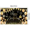 Telón de Fondo de Cumpleaños Nuevo Estilo Transfronterizo Poliéster Accesorios de Fiesta Decoración de Escena con Globos Banner de Cumpleaños Tapiz Colgante