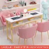 Aspirador de Pó de Alta Potência Leve de Luxo, Conjunto de Mesa e Cadeira para Manicure com Mármore Sintético, Mesa Tendência para Duas Pessoas, Conjunto Econômico para Salão de Unhas