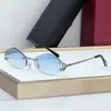 2025 Nuevas Gafas de Sol Rombo sin Marco de Metal Moda para el Hogar Europeas y Americanas Transfronterizas para Hombres y Mujeres Xiaohongshu