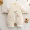 Ropa para bebé recién nacido, mameluco acolchado cálido estilo mariposa para otoño e invierno, unisex, con cierre lateral y protección para la barriga, adecuado para salidas después del primer mes del bebé