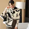 Novo Cachecol Jacquard de Lã Dupla Face Outono e Inverno Feminino Clássico Xale com Letras Alta Qualidade Quente Cachecol Externo Dupla Face