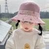 Sombrero de Pescador de Malla Media con Dibujos Impresos para Niños, Sombrero de Sol de Verano para Niños y Niñas, Corte Lindo de Ala Ancha, Malla, Protección Solar, Sombrero para Niños