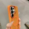 Funda de teléfono magnética adecuada para Samsung S26Ultra, Nueva textura similar a la piel, Soporte metálico para lente, Funda protectora anticaídas A57