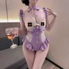 Guan Yun Alice Disfraz de Conejita Body Set Uniforme Abierto Tentación Coqueteo Revela Pecho Lencería Sexy Deseo Puro Mujeres