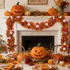 Venta Caliente Transfronteriza Otoño Halloween Enredadera Artificial, Enredadera de Navidad, Enredadera de Calabaza Artificial y Hojas de Arce de Amazon al por Mayor