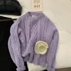 Super bonito estilo coreano suave e preguiçoso suéter de malha de cabo estilo francês para usar por baixo suéter de malha solto feminino outono e inverno top de malha