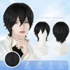 Peruca sintética curta cacheada colorida para penteado de cosplay de anime Amazon para homens e mulheres peruca de cabeça inteira