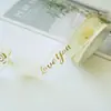 Ins Off-White Gaze de Água Estampagem a Quente Transparente Inglês Gaze de Neve Embalagem de Flor Pequena Perfumada Fita de Bolo Caixa de Presente Fita Lote