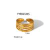 Anillo dorado con personalidad europea y americana, líneas de tendencia transfronterizas japonesas y coreanas, anillo de acero inoxidable de moda exagerada, joyería para mujer al por mayor