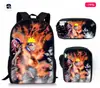 Set de Mochila Escolar de Tres Piezas de Naruto Transfronterizo para Estudiantes de Primaria y Secundaria, Mochila Infantil, Bolso de Hombro