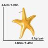 Brincos de Estrela do Mar em Aço Inoxidável 304 Estilo Hip Hop Europeu e Americano Brincos Femininos de Nicho Brincos com Design Avançado em Metal 18k